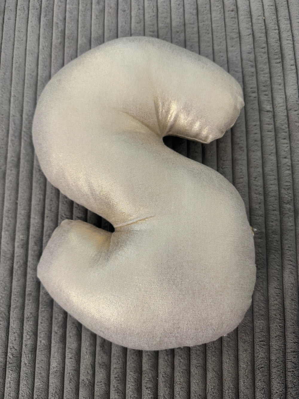Metallic Champagne S-Shaped Decorative Pillow